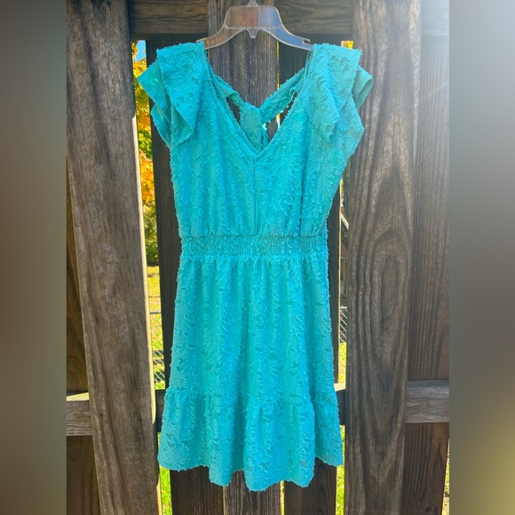 Lauren Conrad Turquoise Ruffle Dress - Picture 2 of 8